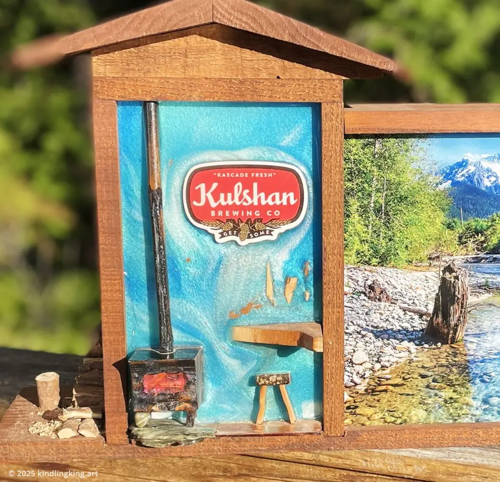 Back Lit Handcrafted Beer Sign Close Up