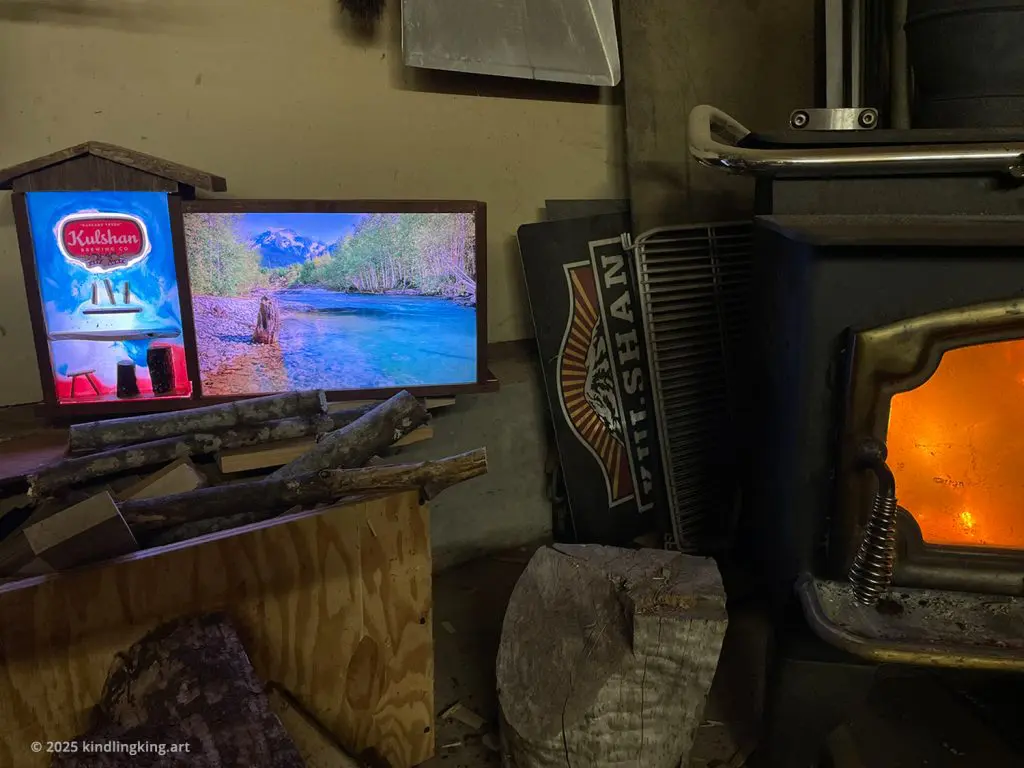 Backlit Beer Sign With Resin And Wood