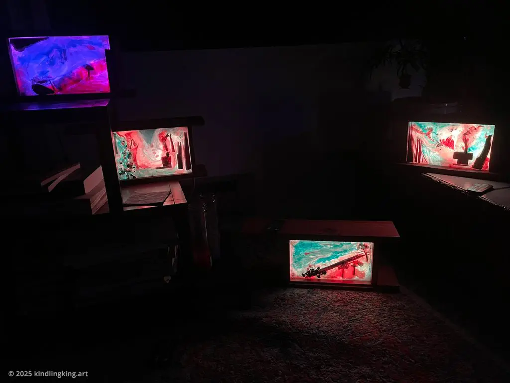 Custom Handcrafted Lighted Resin Light Boxes