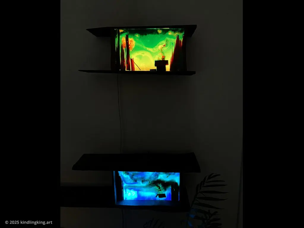 Lighted Resin And Wood Light Boxes