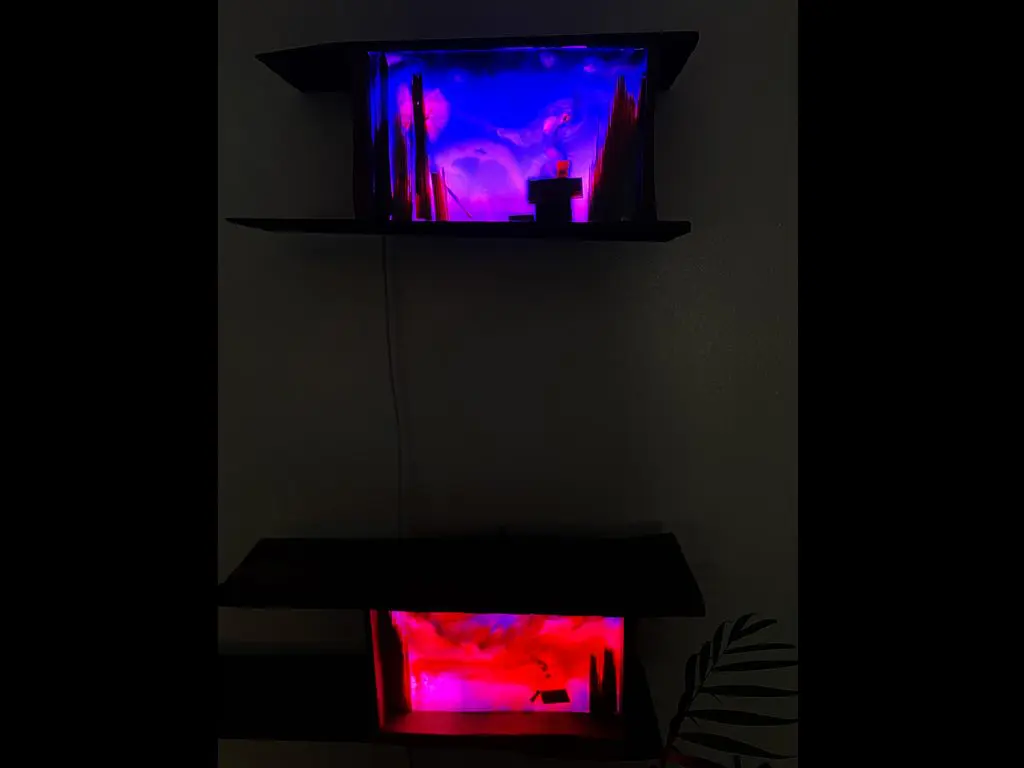Wooden Lightboxes With Resin And Led Lights