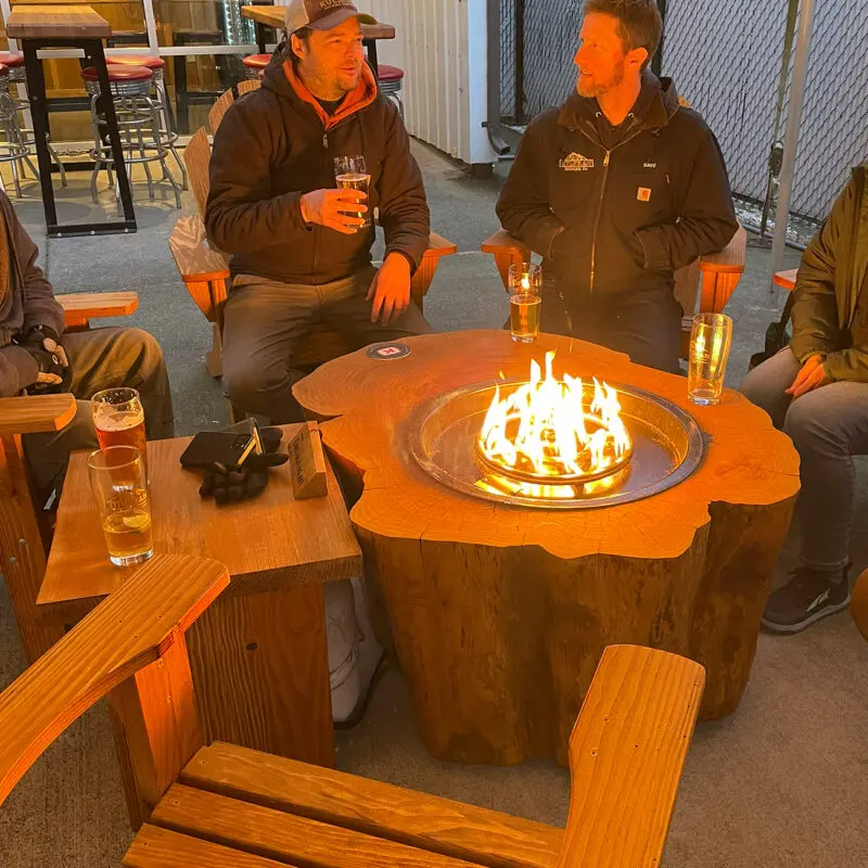 Cedar Log Patio Gas Fire Pit Table