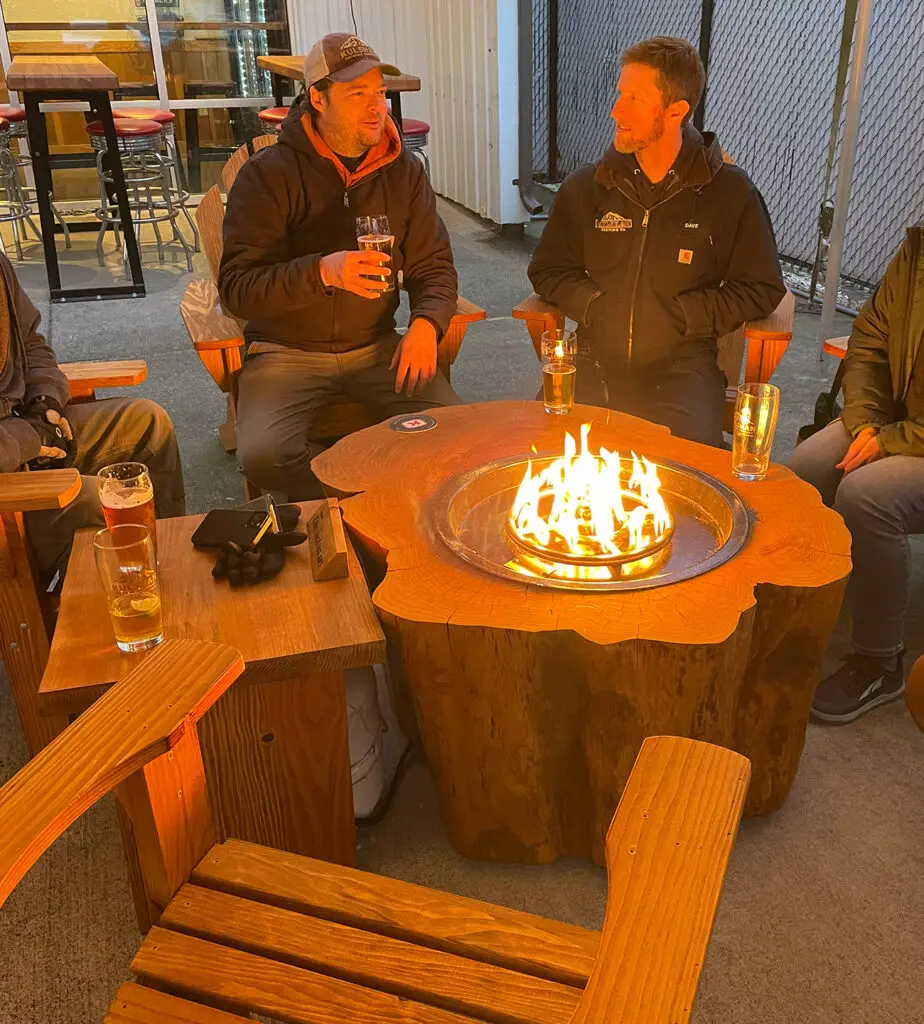Cedar Log Patio Gas Fire Pit Table