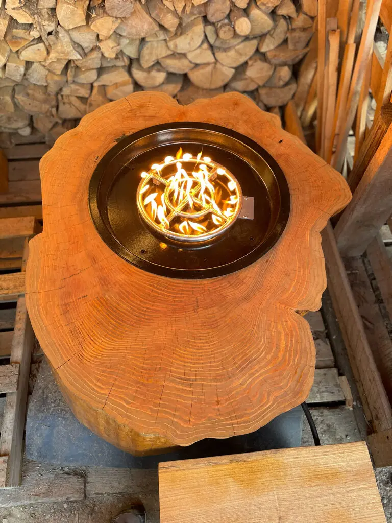 Custom Wood Fire Pit Table