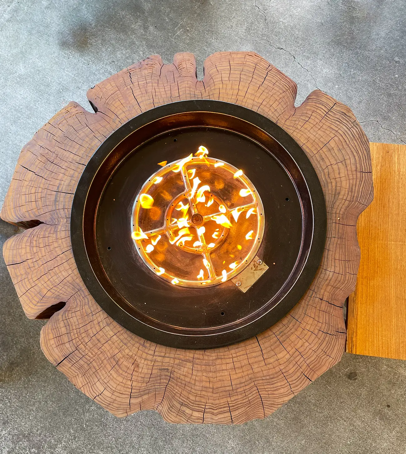 Real Wood Log Gas Fire Table