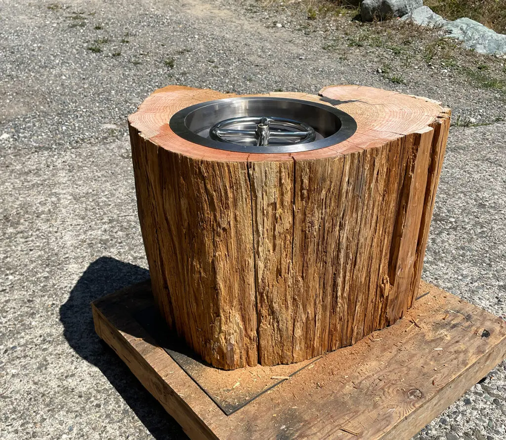 Custom Gas Deck Fire Table Under Construction Cedar Side